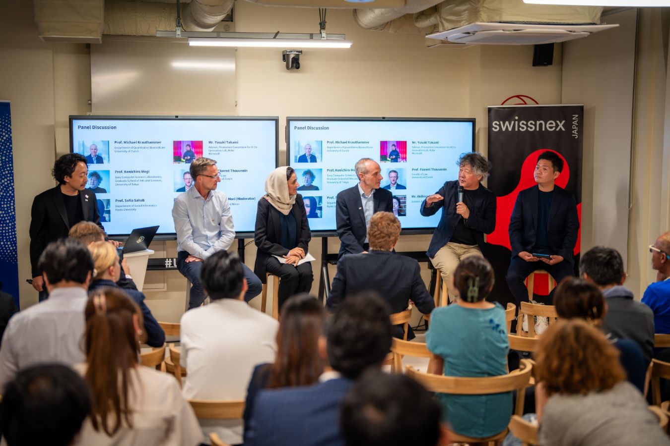 Left to right: Akihico Mori, Florent Thouvenin, Sofia Sahab, Michael Krauthammer, Kenichiro Mogi, Yasuki Takami. (Photo: Andri Magdych)